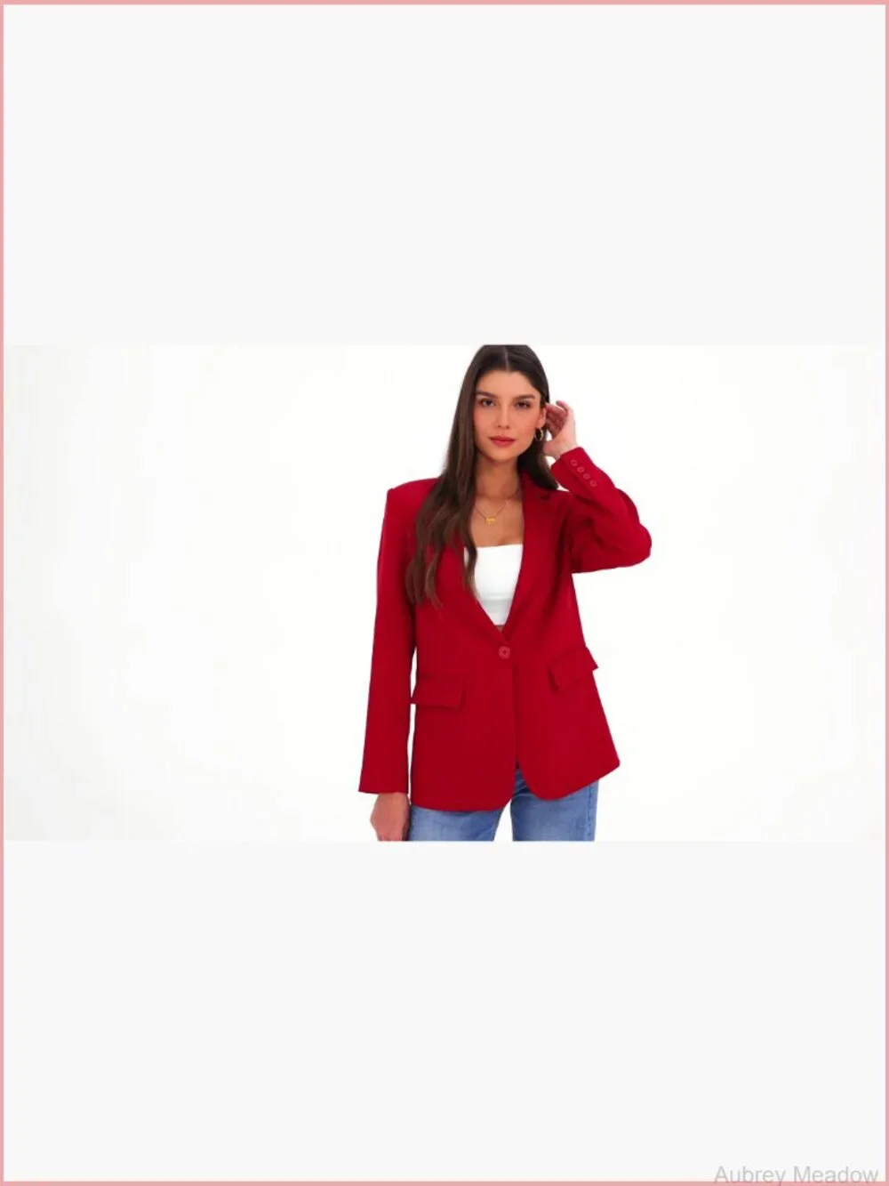Women's Open Front Long Sleeve Blazer with Pockets